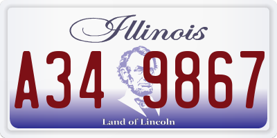 IL license plate A349867