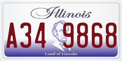 IL license plate A349868
