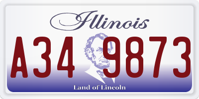 IL license plate A349873