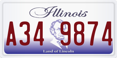 IL license plate A349874