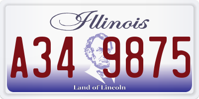 IL license plate A349875