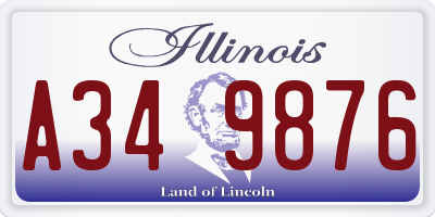 IL license plate A349876