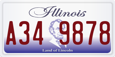 IL license plate A349878
