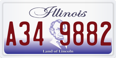 IL license plate A349882