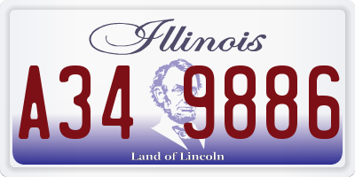 IL license plate A349886