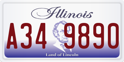 IL license plate A349890