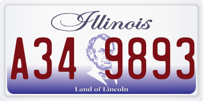 IL license plate A349893