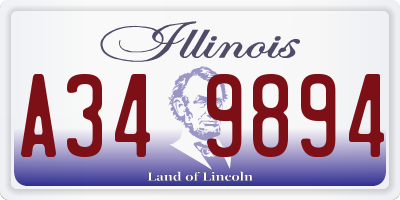 IL license plate A349894