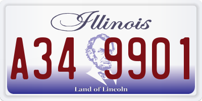IL license plate A349901