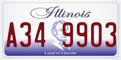 IL license plate A349903