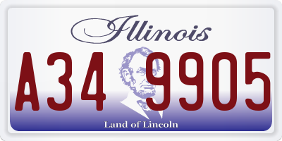 IL license plate A349905