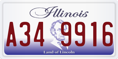 IL license plate A349916