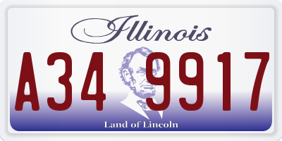 IL license plate A349917