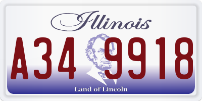 IL license plate A349918