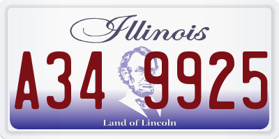 IL license plate A349925