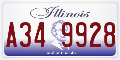 IL license plate A349928