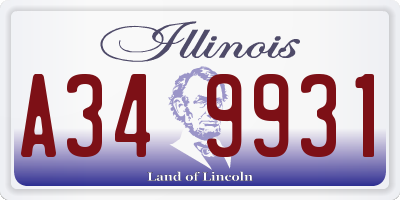 IL license plate A349931