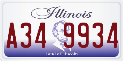 IL license plate A349934
