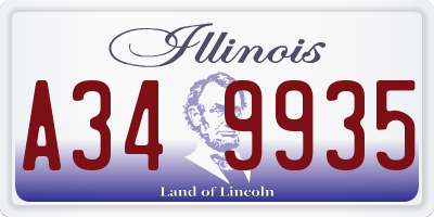 IL license plate A349935