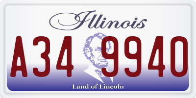 IL license plate A349940