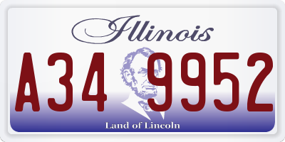 IL license plate A349952