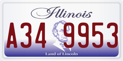 IL license plate A349953