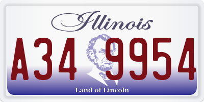 IL license plate A349954