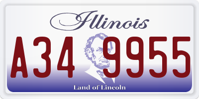 IL license plate A349955