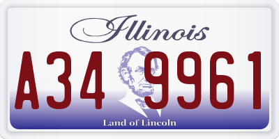 IL license plate A349961