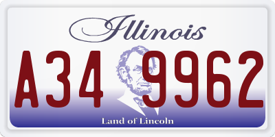 IL license plate A349962