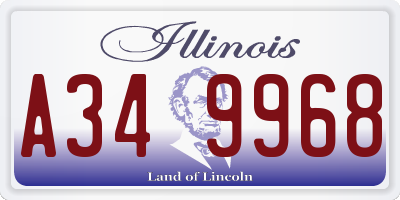 IL license plate A349968