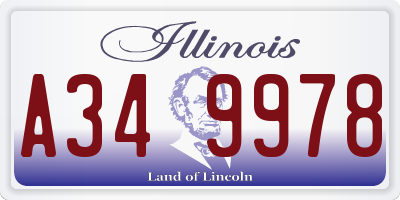 IL license plate A349978