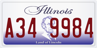 IL license plate A349984
