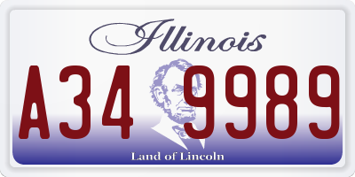 IL license plate A349989