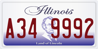 IL license plate A349992