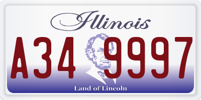 IL license plate A349997