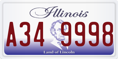 IL license plate A349998