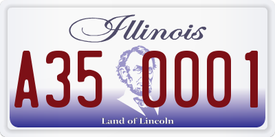 IL license plate A350001