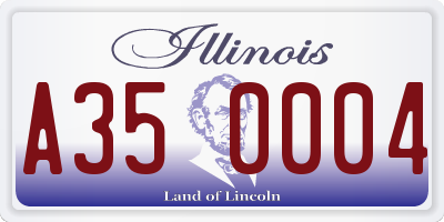 IL license plate A350004