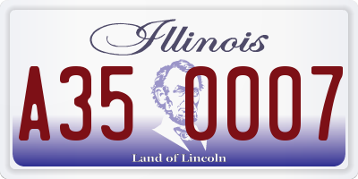 IL license plate A350007