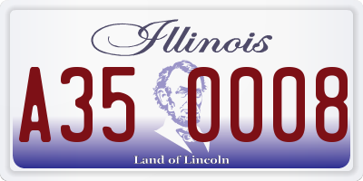 IL license plate A350008