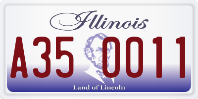 IL license plate A350011
