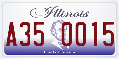 IL license plate A350015