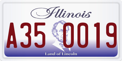 IL license plate A350019