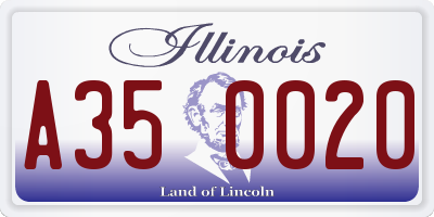 IL license plate A350020