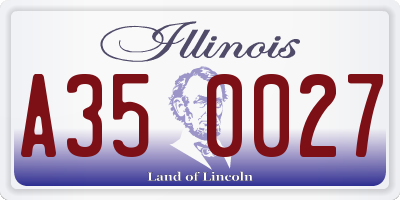 IL license plate A350027