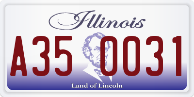 IL license plate A350031