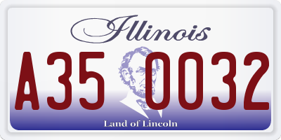 IL license plate A350032