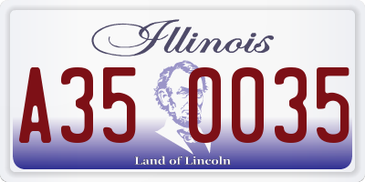 IL license plate A350035