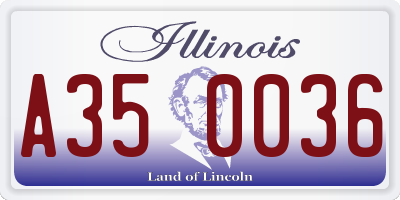 IL license plate A350036